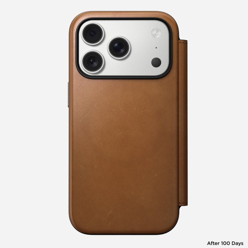 Nomad Modern Leather Folio iPhone 17 Pro English Tan