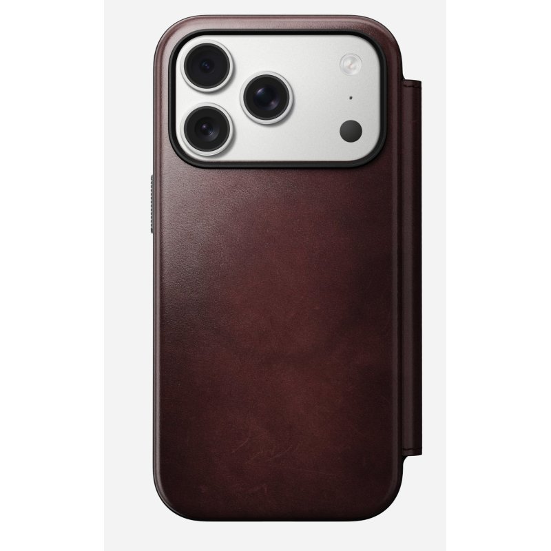 Nomad Modern Leather Folio iPhone 17 Pro Burgundy Horween