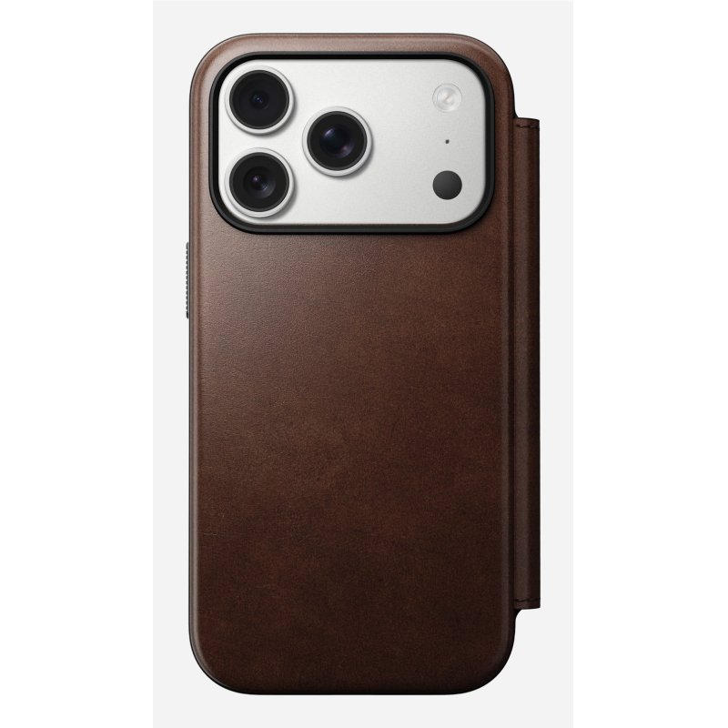 Nomad Modern Leather Folio iPhone 17 Pro Rustic Brown H.