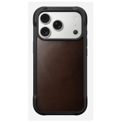 Nomad Rugged Leather Case iPhone 17 Pro Rustic Brown Horween