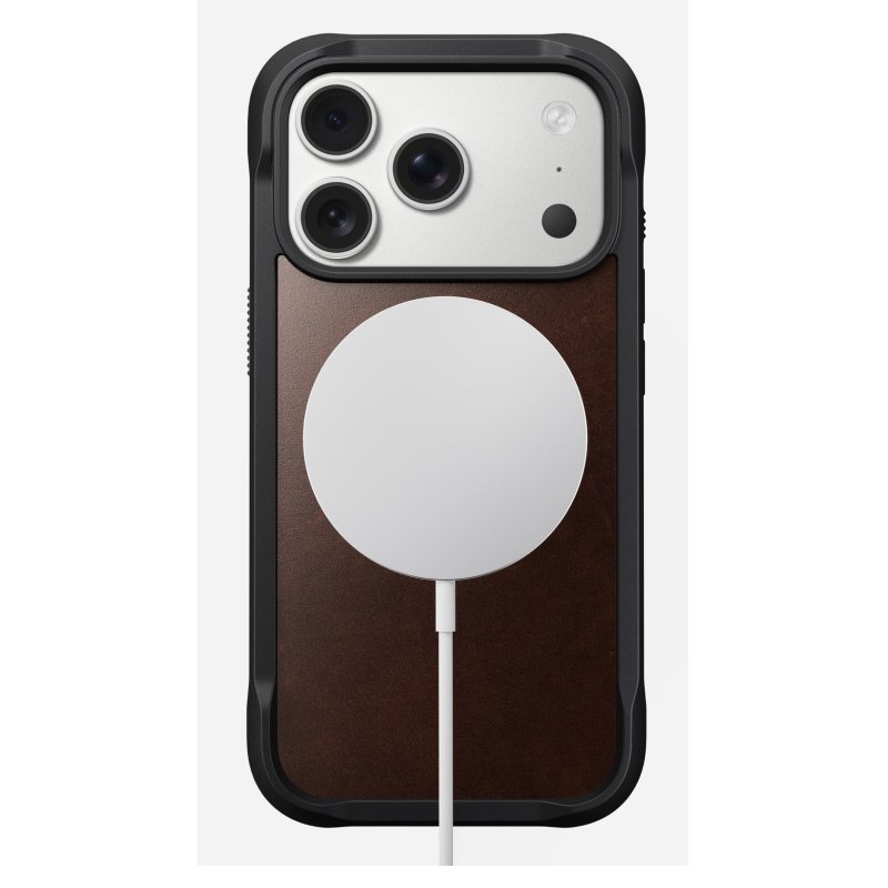 Nomad Rugged Leather Case iPhone 17 Pro Rustic Brown Horween