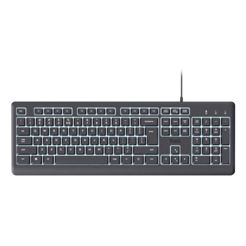 Trust Primo Beleuchtete clavier maison/bureau USB AZERTY Français Noir