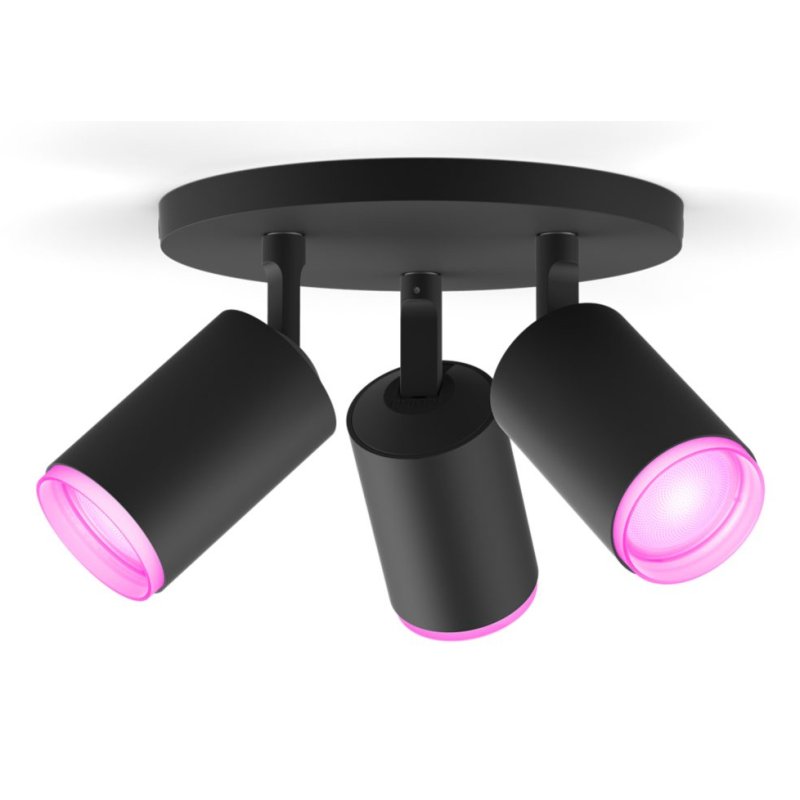 Philips Hue White&Col. Amb. Fugato Spot 3flg schwarz 3x4.2W