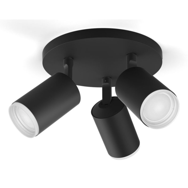 Philips Hue White&Col. Amb. Fugato Spot 3flg schwarz 3x4.2W