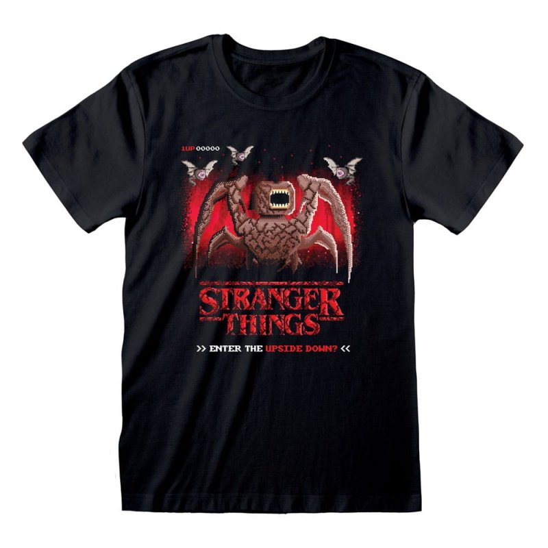 Stranger Things T-Shirt 8 Bit Upside Down Size L