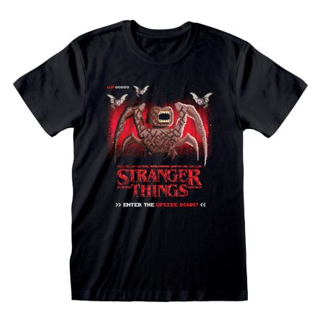 Stranger Things T-Shirt 8 Bit Upside Down Size L