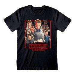Stranger Things T-Shirt Characters in Glowing Box Size L