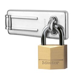 Pack moraillon de porte cadenas à clé MASTERLOCK - 140703EURD