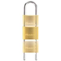 MASTER LOCK 50mm wide solid brass body padlock with adjustable shackle from 70 to 155mm