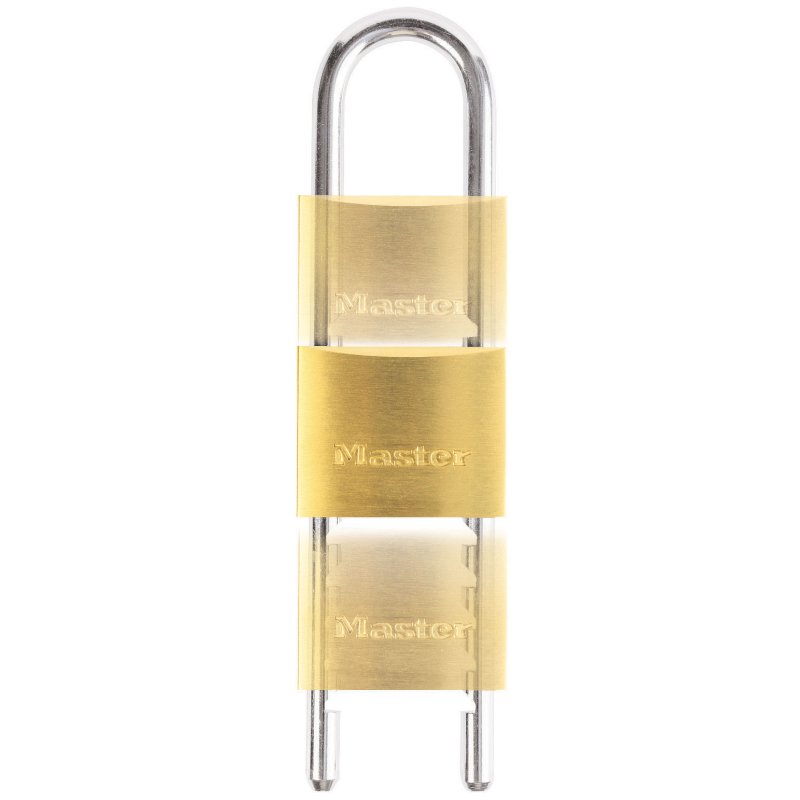 MASTER LOCK 50mm wide solid brass body padlock with adjustable shackle from 70 to 155mm