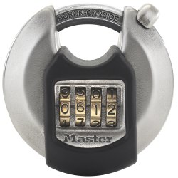 MASTER LOCK 70mm wide Excell zinc discus padlock with shrouded shackle set-your-own combination