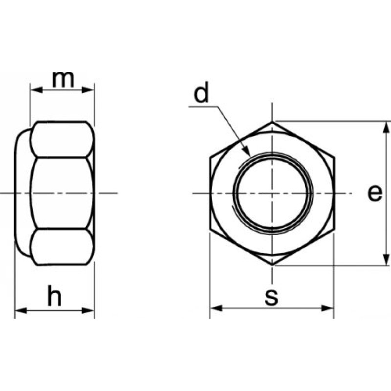 Boite de 200 écrous hexagonaux ACTON indesserrable avec bague nylon - Ø 8 mm - 626028