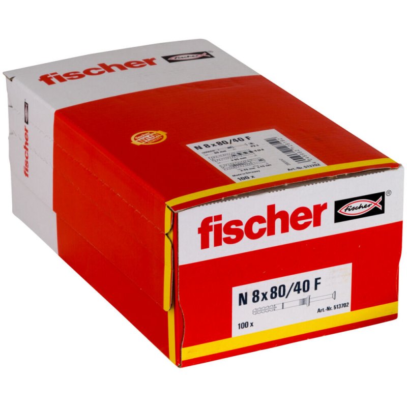 Cheville clou NF 8x80/40 FISCHER - Boite de 100 - 513702