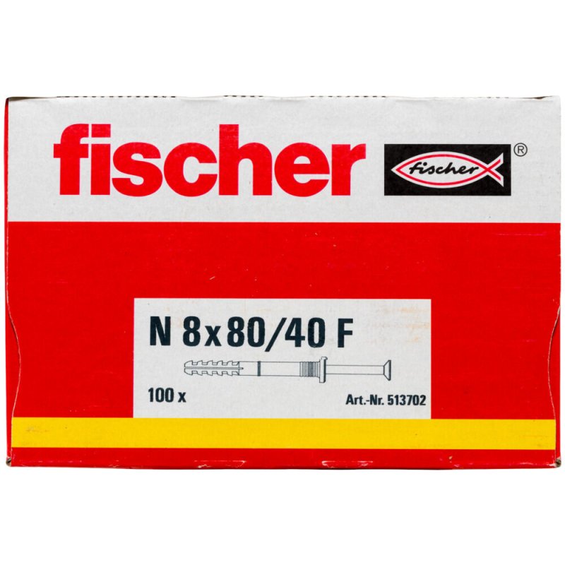 Cheville clou NF 8x80/40 FISCHER - Boite de 100 - 513702