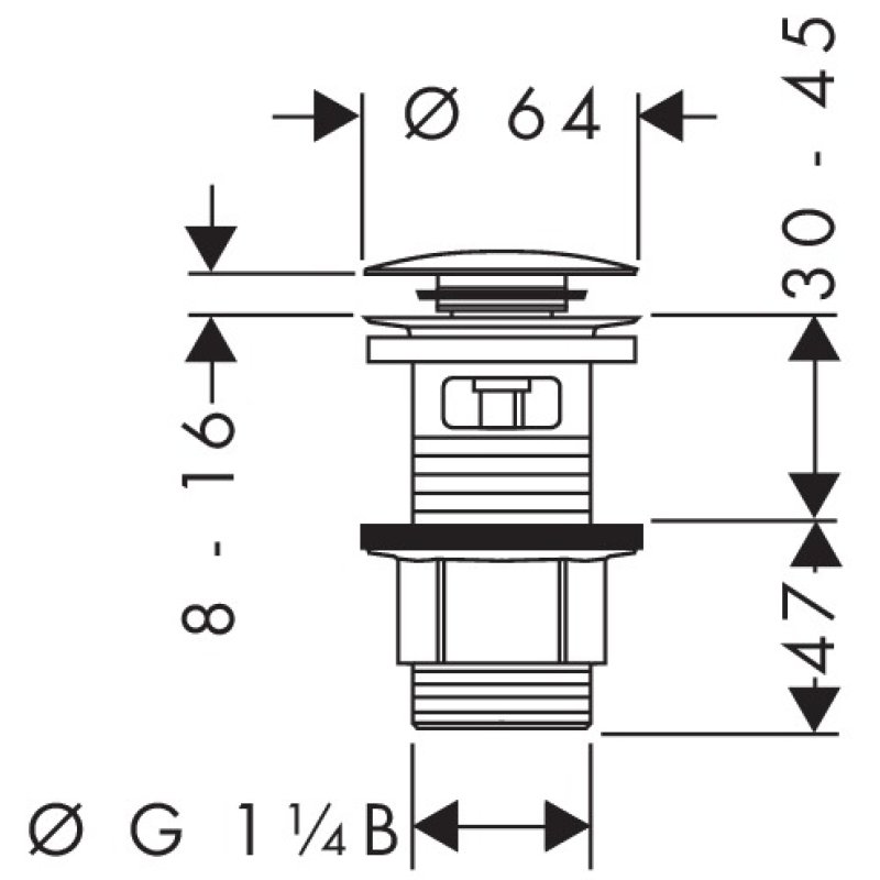 Set Complet de vidage synthétique chromé - 50105000