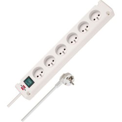 Multiprise Bremounta 6 prises BRENNENSTUHL - 3m - H05VV-F3G1.5 avec interrupteur - blanc - 1150651326