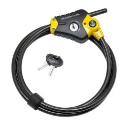 MASTER LOCK 1,8m long x 10mm diameter Python adjustable locking cable black and yellow