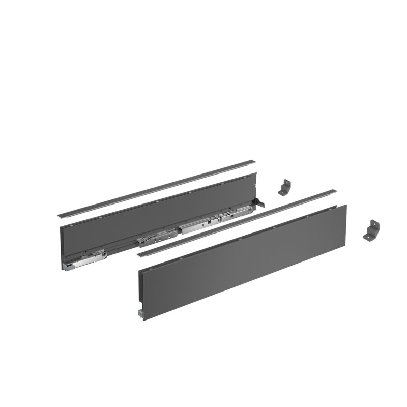 Profilé latéral de tiroir AvanTech YOU, H101mm x L500mm, anthracite, gauche et droite - HETTICH - 9353426