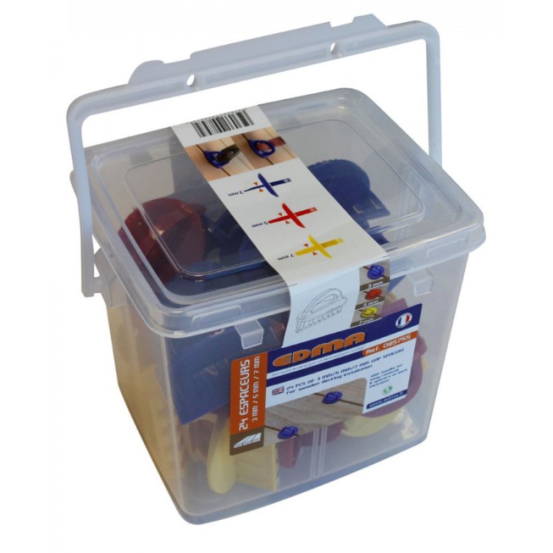 Seau de 24 espaceurs EDMA 3, 5, 7 mm - 085755