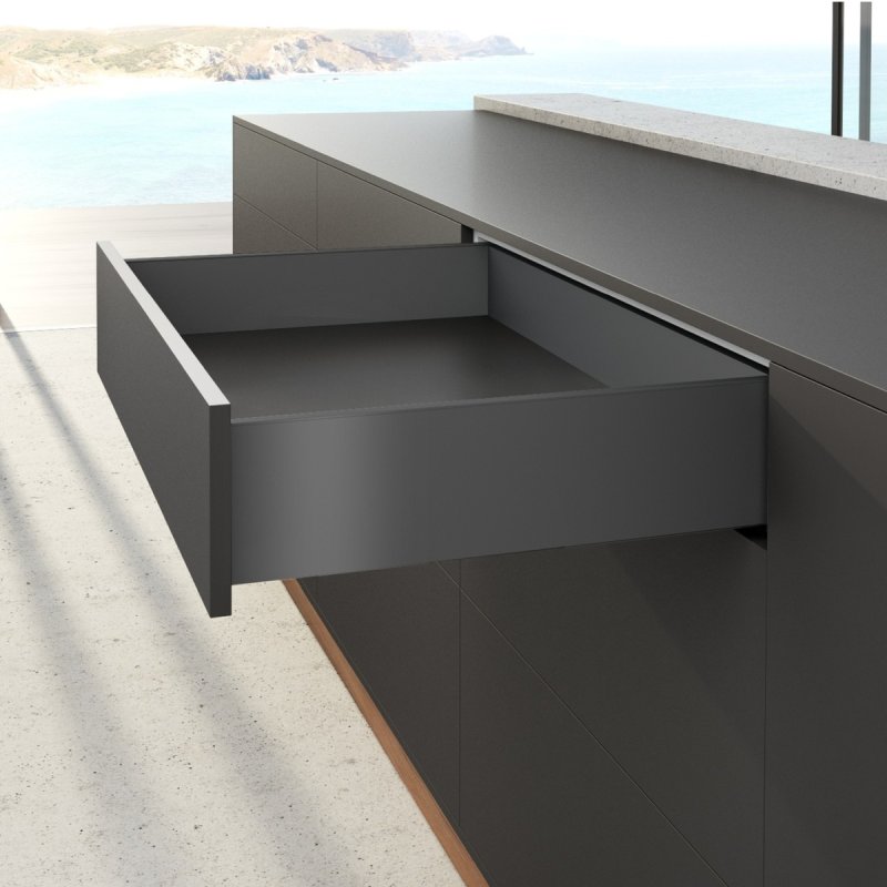 Profilé latéral de tiroir AvanTech YOU, hauteur 139 mm x NL 500 mm, Anthracite, gauche et droite - HETTICH - 9353435