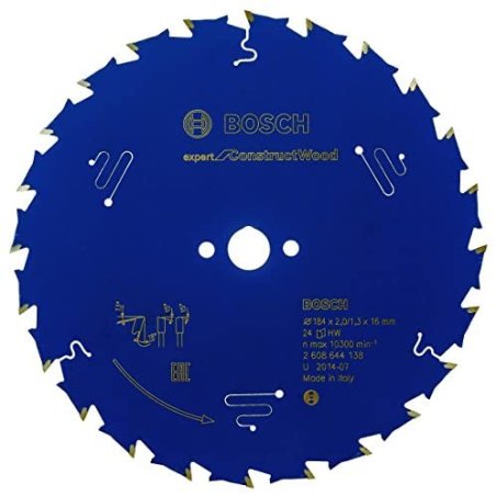 Lame de scie circulaire Expert for Construct Wood Ø16mm - 184 x 16 x 2,0 mm, 24 - 2 608 644 138