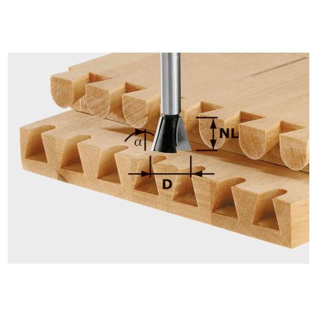 Festool HW S8 D20/26/10° Couteau en queue d'aronde