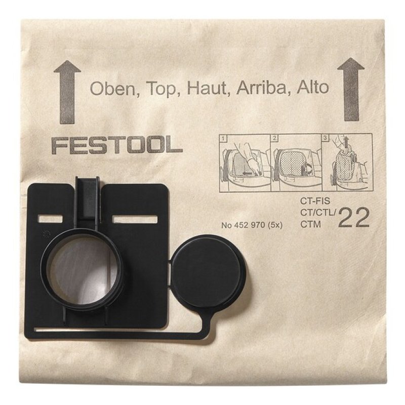 Sac filtre FESTOOL FIS-CT 44 - 5 pièces - 452972