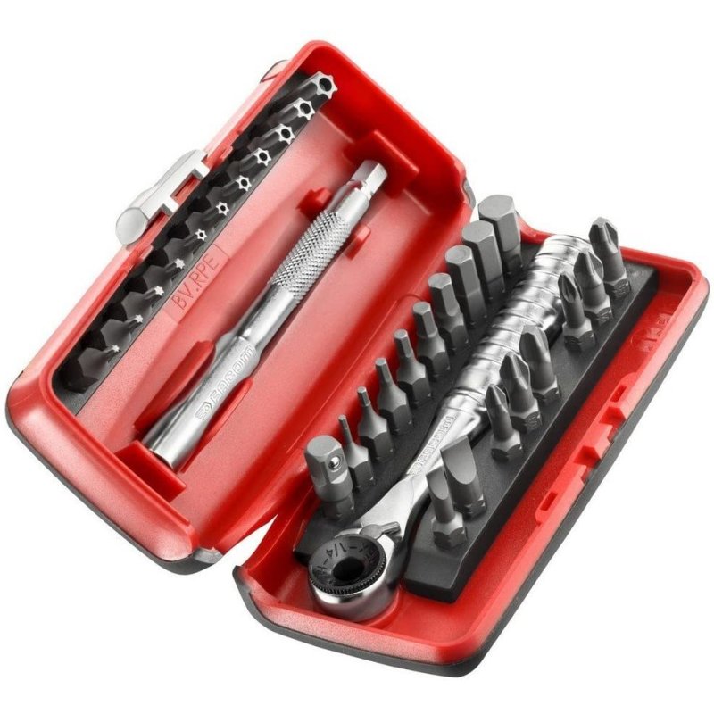 Coffret 31 pièces cliquet porte-embouts R.PE 1/4'' 28 embouts 1/4 FACOM - R.PEJ31PB"