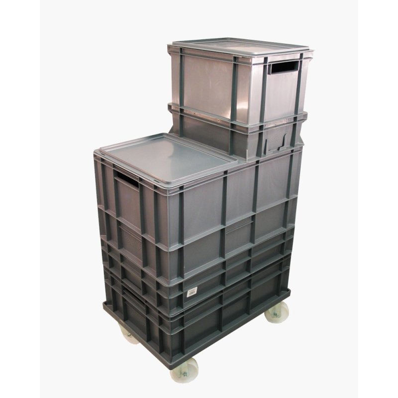 Plateforme roulante pour bac manutention PP 250kg 610x410x160 VISO - E8888