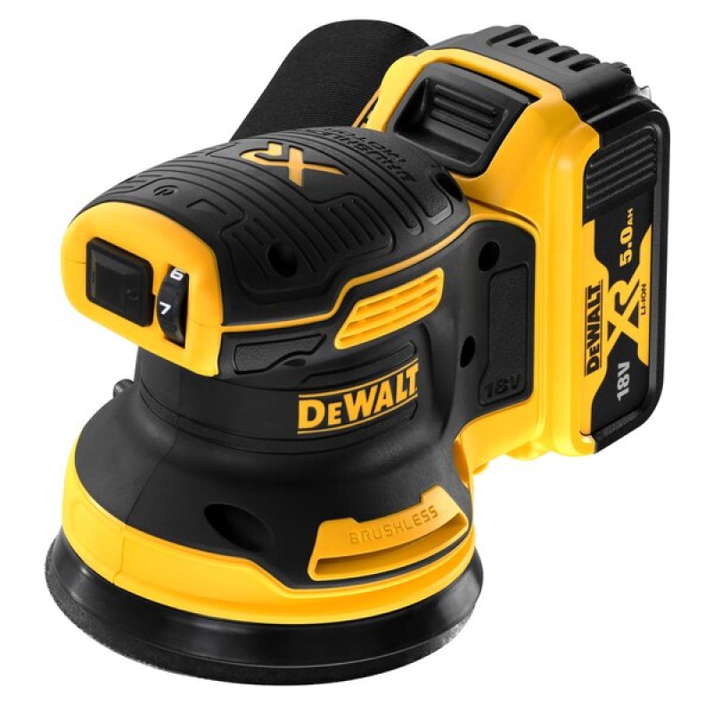 Ponceuse excentrique XR 18V 125 mm Brushless DEWALT - 2 batteries 5.0Ah coffret TSTAK - sans chargeur - DCW210P2-QW