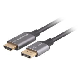 Lanberg CA-DPHD-20CU-0018-BK câble vidéo et adaptateur 1,8 m DisplayPort HDMI Type A (Standard) Noir, Argent