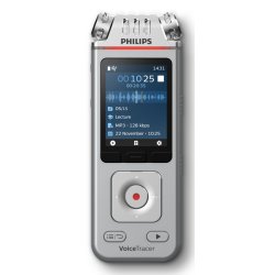 Philips DVT4115 Digital Voice Tracer Carte flash Chrome, Argent
