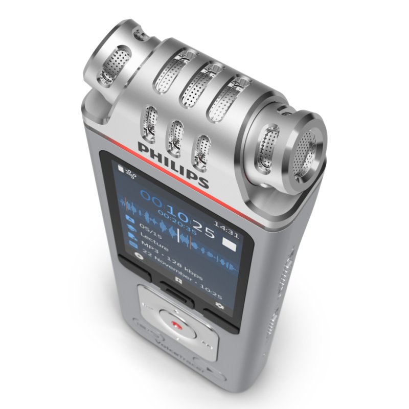 Philips DVT4115 Digital Voice Tracer Flash card Chrome, Silver