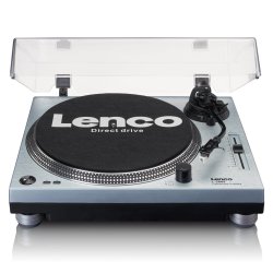 Lenco L-3809ME platine Tourne-disque à entraînement direct Bleu, Métallique Manuel