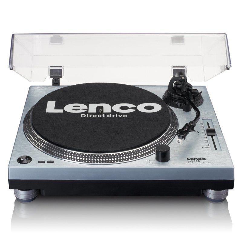 Lenco L-3809ME audio turntable Direct drive audio turntable Blue, Metallic Manual