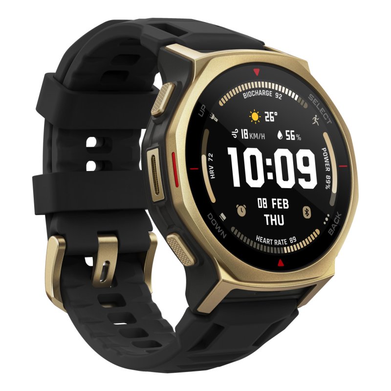 Amazfit T-rex 3 Pro 3.35 cm (1.32") AMOLED 44 mm Digital 466 x 466 pixels Touchscreen Gold Wi-Fi GPS (satellite)