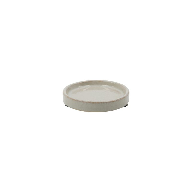 Meraki - Soap dish, MKDatura - Shellish grey - h: 2 cm, dia: 12.5 cm
