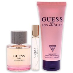 GUESS 1981 Los Angeles 3 Piece Gift Set 3.4oz EDT Spray, 0.5oz EDT Spray, 6.7oz Body Lotion