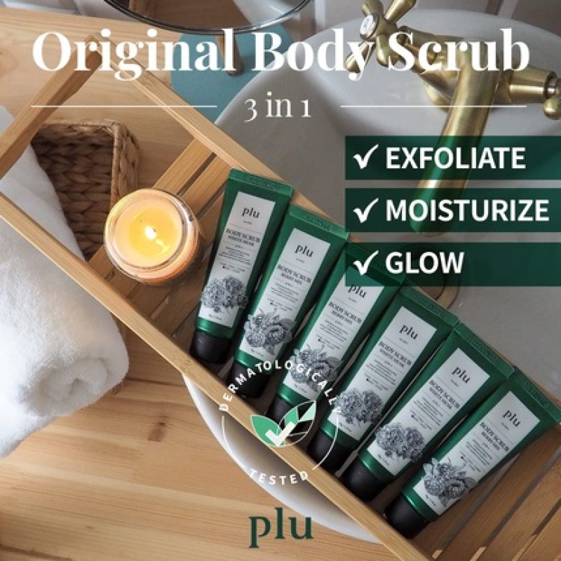 Plu Original Walnut Body Scrub Polish Rosemary Herb Exfoliating