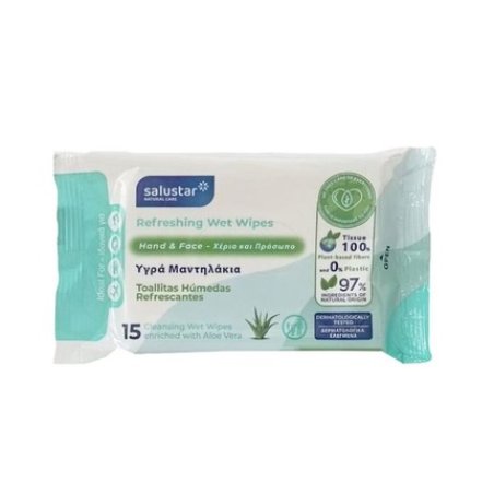 Salustar Refreshing Wet Wipes Facehand Cleansing Wipes 15 Pieces