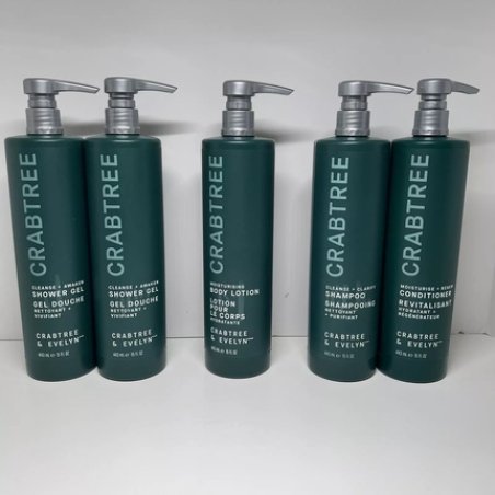 Crabtree & Evelyn 5 Pack Shower Gel Shampoo Conditioner And Lotion