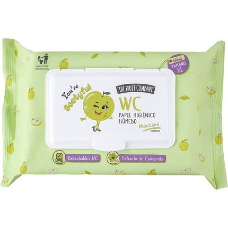The Fruit Company Soft Fragrance Apple Toilet Wipes 80 Pieces For Personal Hygiene