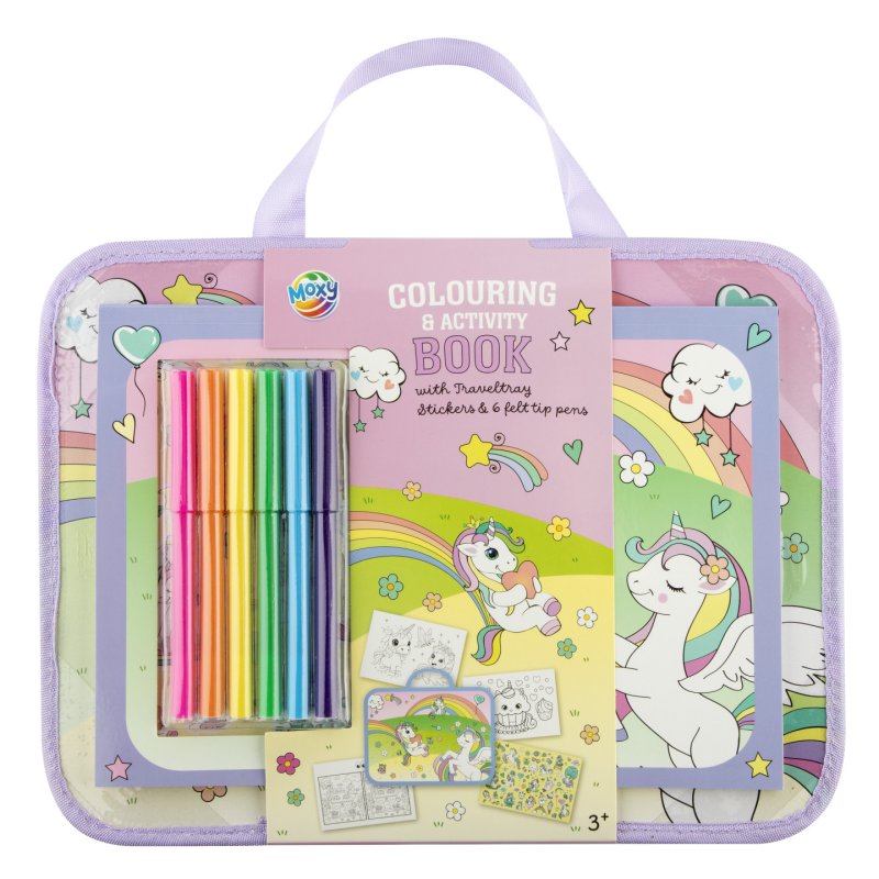 Moxy - Traveltray with Colouring & Activity book - Pink