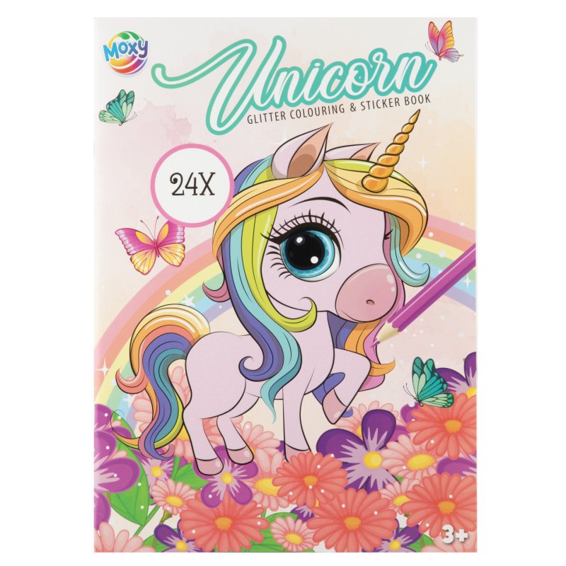 Moxy - Glitter Colouring Sticker Book - Unicorn