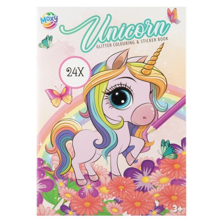 Moxy - Glitter Colouring Sticker Book - Unicorn