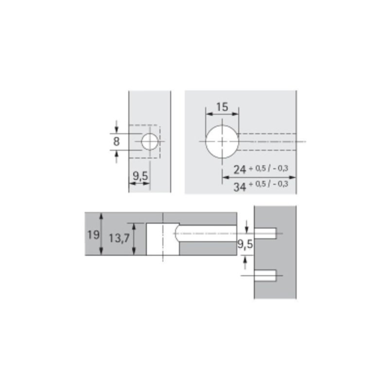 Excentrique Rastex 15 HETTICH - Nickelé - 25064