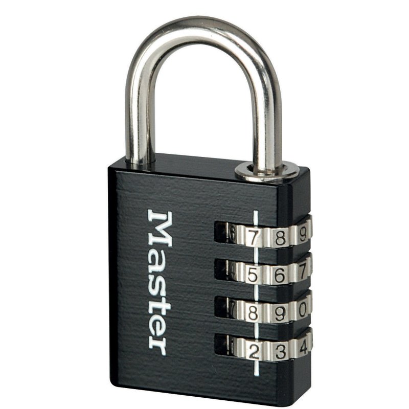 Cadenas à combinaison programmable MASTERLOCK 40 mm avec anse haute de 51 mm, noir - 7640EURDBLKLH