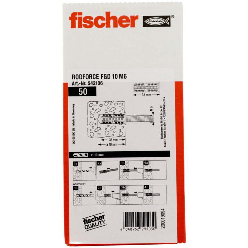 Fischer 542106 screw anchor / wall plug 50 pc(s) 35 mm