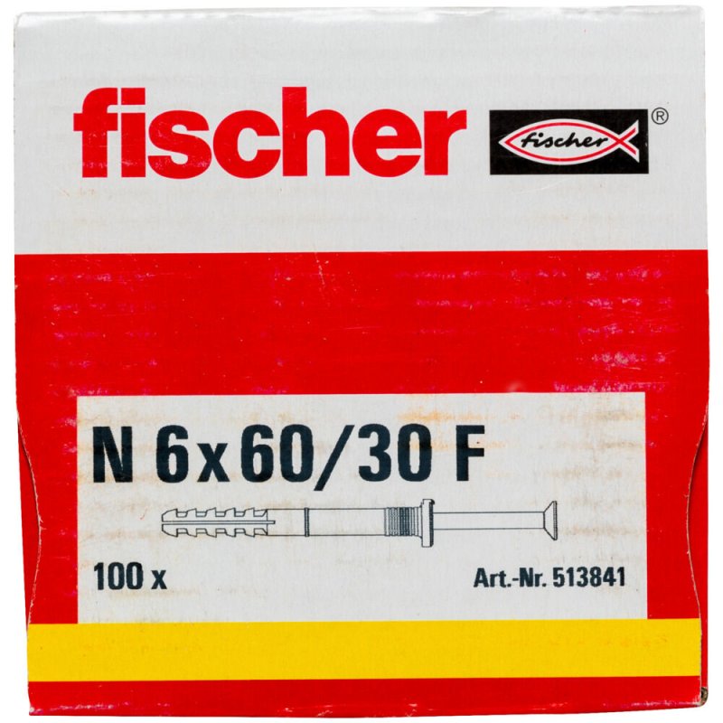 Cheville clou NF 6x60/30 FISCHER - Boite de 100 - 513841