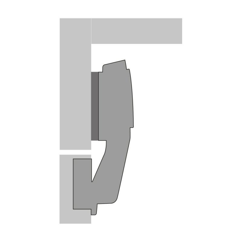 Charnière Sensys avec amortisseur HETTICH à visser - ép.porte 15/28 cais.90° 95°- porte en applique - 9085170